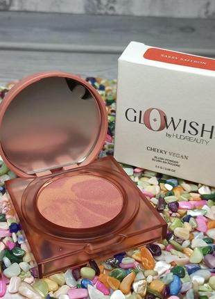 ✔️оригинал пудра - румяна huda beauty glowish cheeky vegan blush powder sassy saffron