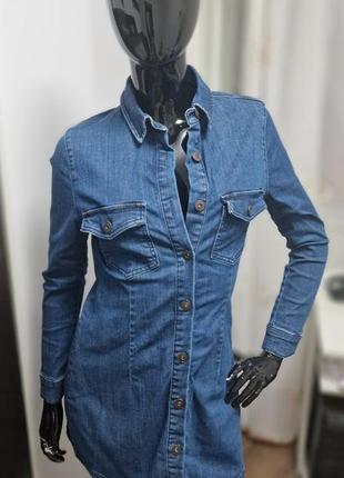 Джинсовое платье-рубашка denim co8 фото