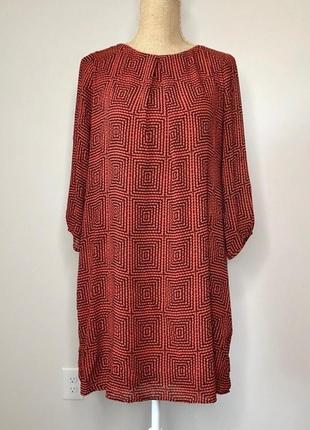 Сукня з довгим рукавом h&m.червоно-чорного кольору  з геометричним принтом!1 фото