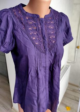 Праздничная нарядная тоненькая фиолетовая блуза 12 (40)