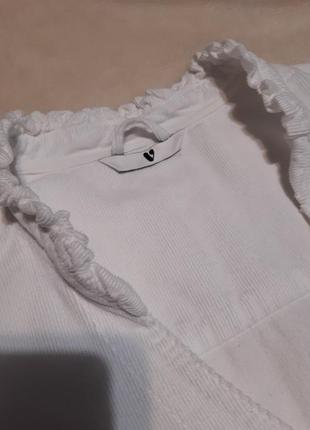 Белая вельветовая рубашка v-образный вырез длинный рукав большой размер vero4 фото