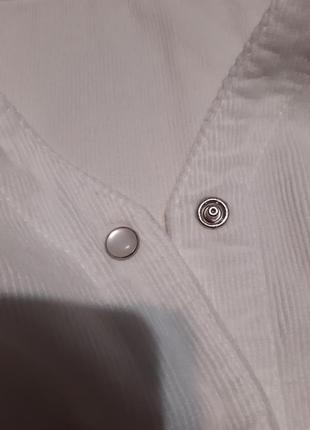 Белая вельветовая рубашка v-образный вырез длинный рукав большой размер vero5 фото