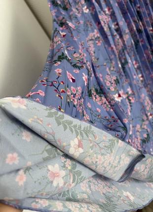 Нежная юбка плиссе с цветами. плиссированная юбка с цветами. юбка длинная в складку2 фото