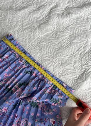 Нежная юбка плиссе с цветами. плиссированная юбка с цветами. юбка длинная в складку5 фото