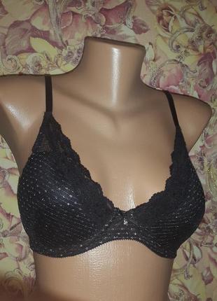 Черный бюстгалтер с серебряным люрексом