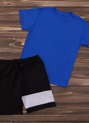 Летний мужской спортивный трикотажный костюм футболка и шорты