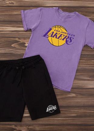 Lakers летний мужской спортивный трикотажный костюм футболка и шорты