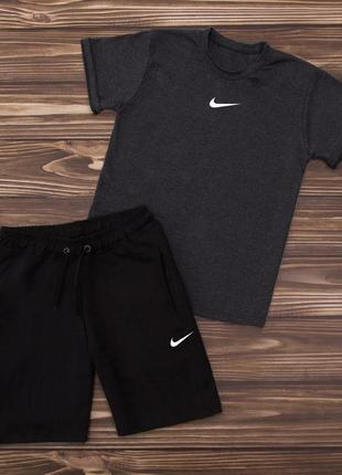 Nike летний мужской спортивный трикотажный костюм футболка и шорты