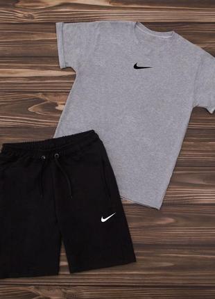 Nike летний мужской спортивный трикотажный костюм футболка и шорты