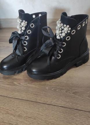 Ботинки женские, сапожки черные, весенние обувь, обувь, весна/осень3 фото