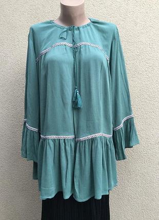 Блуза,разлетайка,рубаха,кардиган,рюши,воланы,этно,бохо стиль,вискоза,большой размер