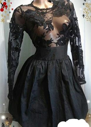 Платье пышное юбка верх прозрачный гептор кружева