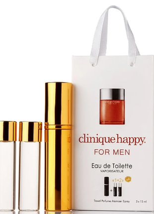 Міні-парфуми з феромонами чоловічий clinique happy for men 3х15 мл