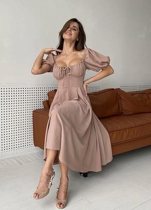 Шикарна сукня у найкрасивіших кольорах
бічна блискавка, ззаду резиночки, на рукавах та спідниці закладені складки, всі деталі