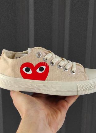 Кроссовки converse cdg low beige2 фото