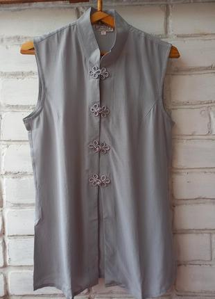 Блузка из 100% шелка в китайском стиле на размер m,l1 фото