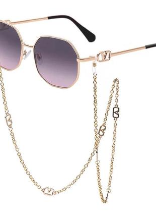 Окуляри очки сонцезахисні з цепочкою в стилі valentino2 фото