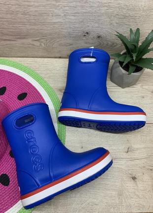 Дитячі чоботи крокси кроксы crocs kids’ crocban rain boot 205827-4kd