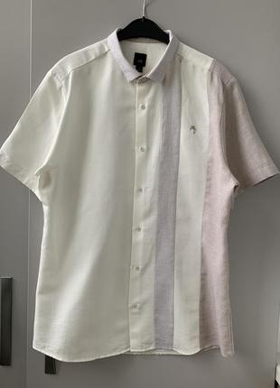 Бавовняна молочна сорочка з коротким рукавом