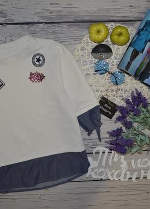 М - l фірмовий жіночий теплий світшот батнік з патчами та вишивкою бісером
