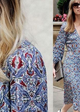 Zara сатинова сукня на запах xs5 фото