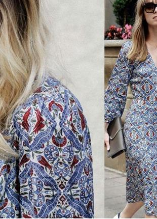 Zara сатинова сукня на запах xs4 фото