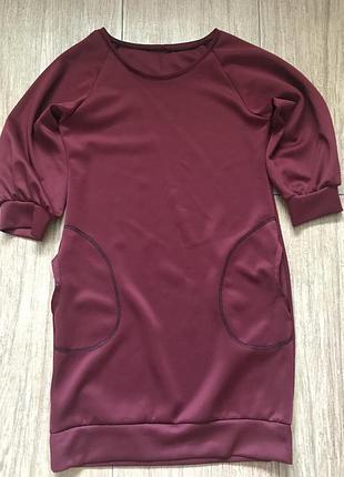 Стильное платье марсала