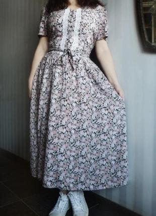 Vintage stories. красивое натуральное винтажное платье.7 фото