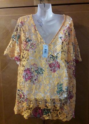 Брендова нова  кружевна  блуза  р.20 від  papaya matalan