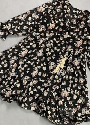 Платье шифон в цветочный принт4 фото