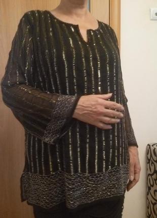 Красивая блузка расшита паетками и бисером. размер 205 фото