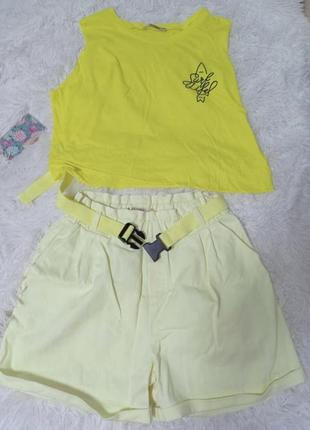 Лимонные шорты выполнены из плотного хлопкового денима4 фото