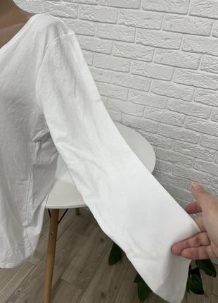 Реглан ,кофта с длинным рукавом белый цвет длинный рукав р52-545 фото