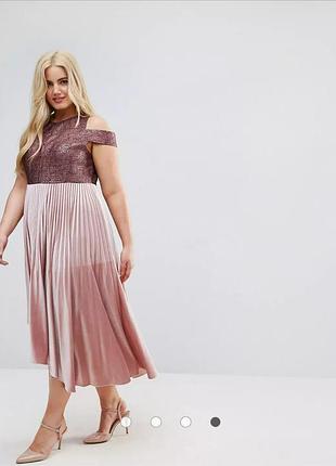 Бархатное платье плиссе миди coast
