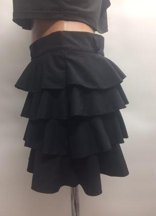 Итальянская супер стильная ярусная юбка размер xs, s, m5 фото