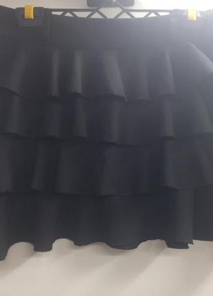Итальянская супер стильная ярусная юбка размер xs, s, m6 фото