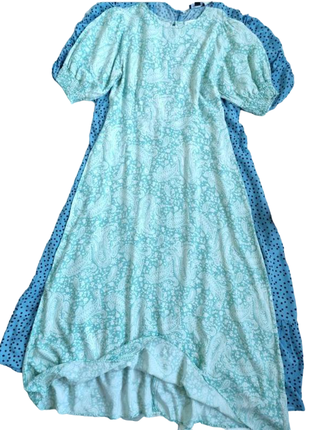 Романтичное длинное платье платья бренд papaya нежного бирюзово-голубого цвета цветочный принт3 фото