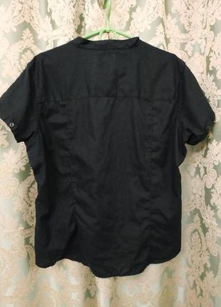 Фірмова лляна приталені блузка marks & spencer з вишивкою 100% льон4 фото