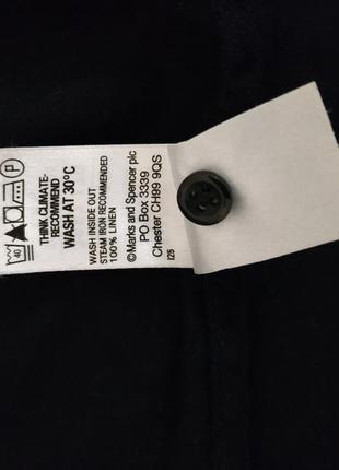 Фірмова лляна приталені блузка marks & spencer з вишивкою 100% льон7 фото