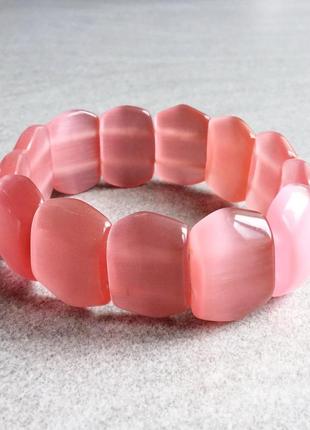 Новый широкий браслет из "кошачьего глаза"