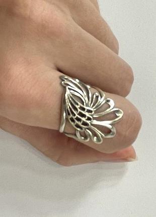 Кольцо серебряное 925 2