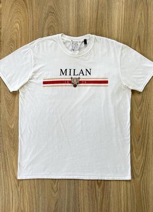 Мужская итальянская хлопковая футболка с принтом milan