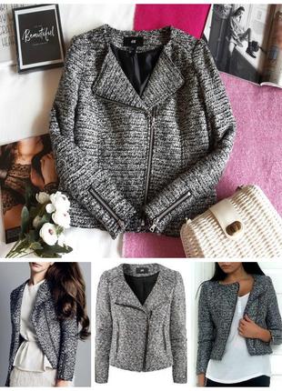 Стильна твідова куртка-косуха/жіноча твідовий косуха жакет h&m