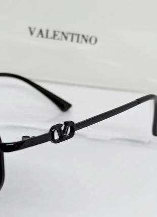 Очки в стиле valentino женские солнцезащитные черные  ромбовидные в оригинальной упаковке10 фото