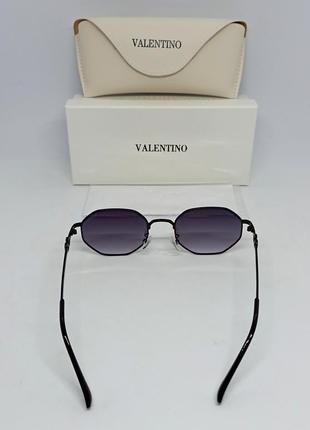 Очки в стиле valentino женские солнцезащитные черные  ромбовидные в оригинальной упаковке6 фото