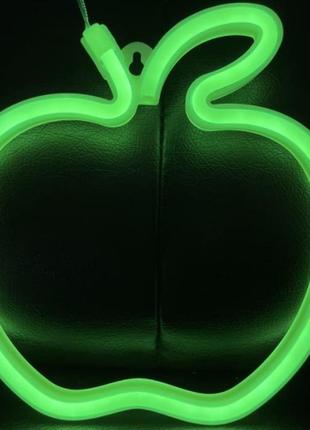 Настенный неоновый светильник ночник яблоко