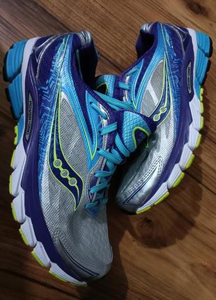 Оригинальные беговые нежные оттенки кроссовки saucony power grid ride ver.8 running shoes s10273-1 grey blue purple womens2 фото