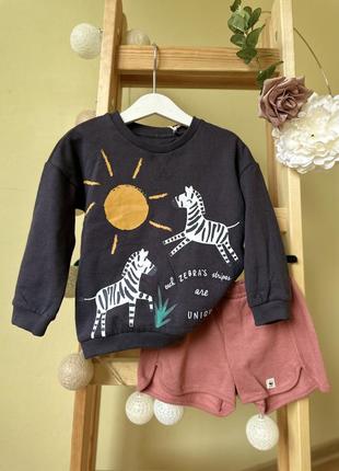 Комплект для девочки, шорты, свитшот, 104 см, 3-4 р, next, f&f, zara