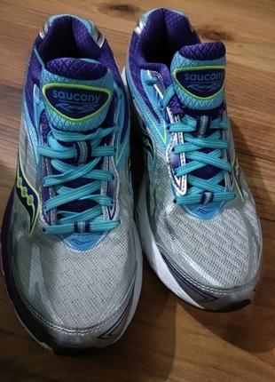 Оригінальні бігові ніжніх відтінків кросівки saucony power grid ride ver.8 running shoes s10273-1 grey blue purple womens1 фото