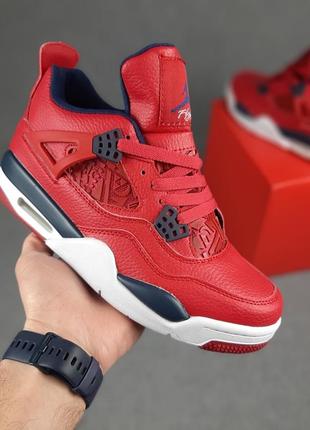 Мужские кроссовки nike air jordan 4 retro se fiba красные найк аэр джордан ретро